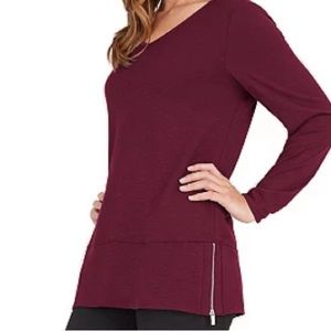 Maroon Side Zipper Top